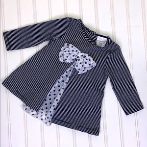 Maggie & Zoe Pinstriped Long Sleeve Knit Dress Size 6M